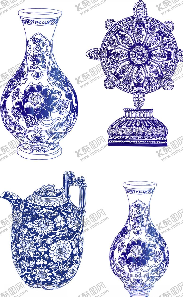 编号：49583309150601441040【酷图网】源文件下载-矢量手绘瓷器花纹