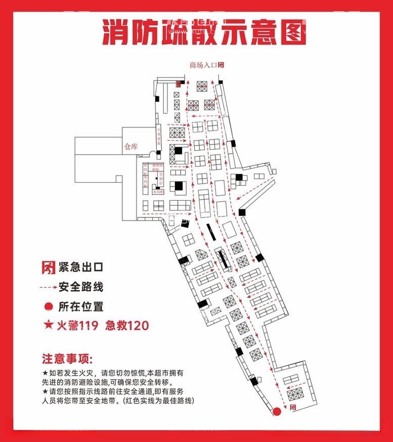 编号：12438912111244466995【酷图网】源文件下载-消防疏散示意图