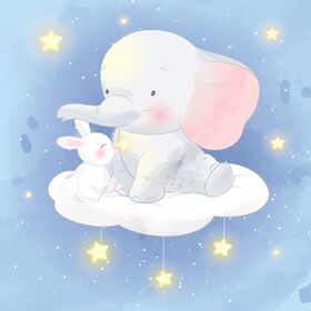 温馨浪漫动物插画
