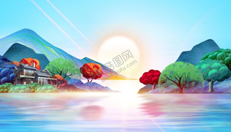 编号：95285102122245416121【酷图网】源文件下载-中国风景插画