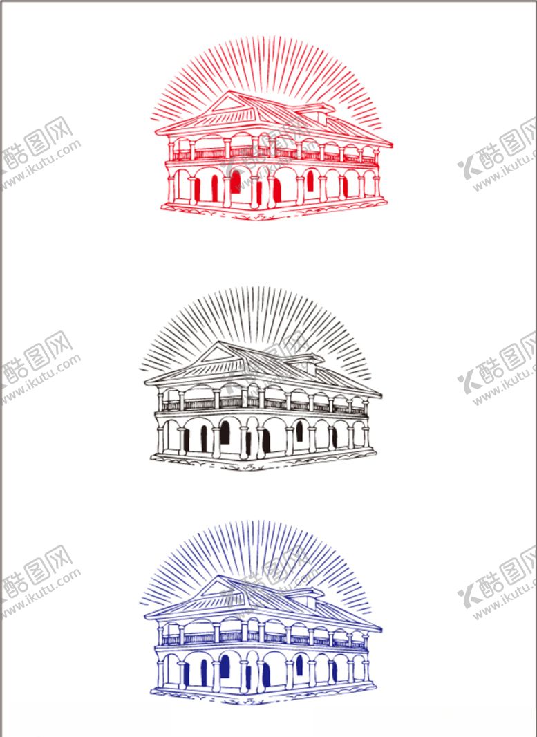 编号：25834609261339275146【酷图网】源文件下载-遵义会议会址矢量线条