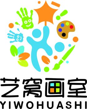 风塘画室LOGO标志绘画毛笔