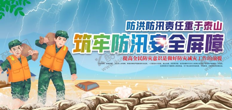 编号：14118702170921257099【酷图网】源文件下载-防洪安全展板防洪知识宣传展板灾