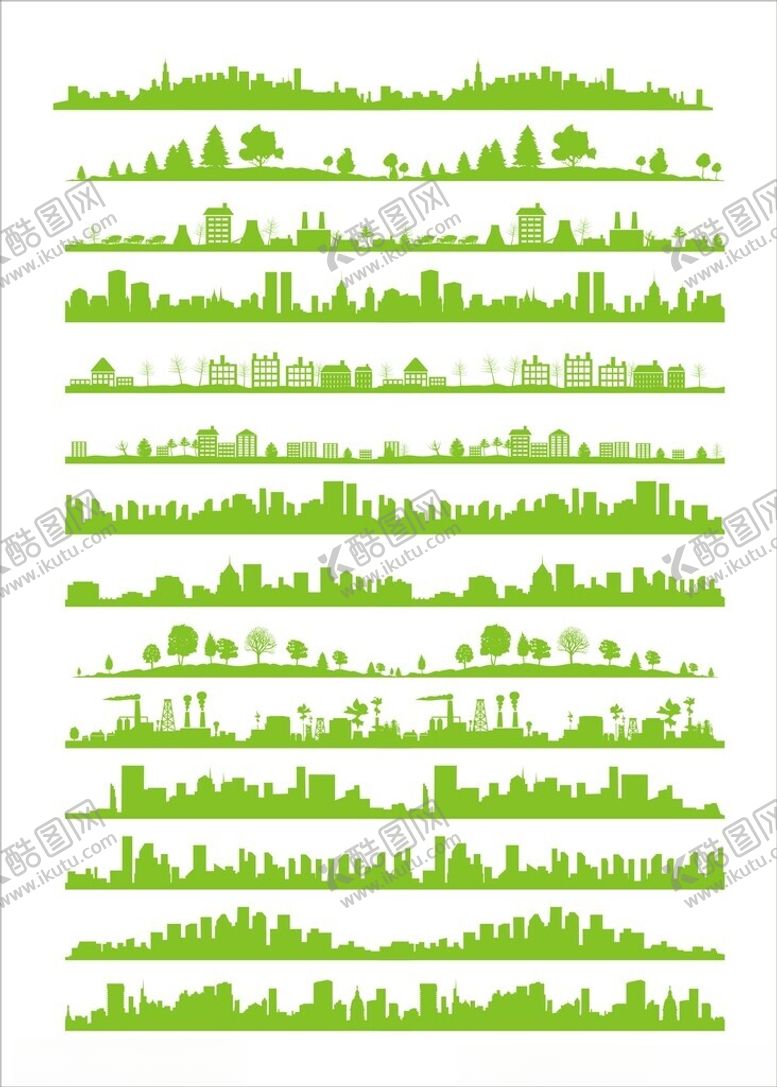 编号：82622709120253244509【酷图网】源文件下载-矢量城市剪影