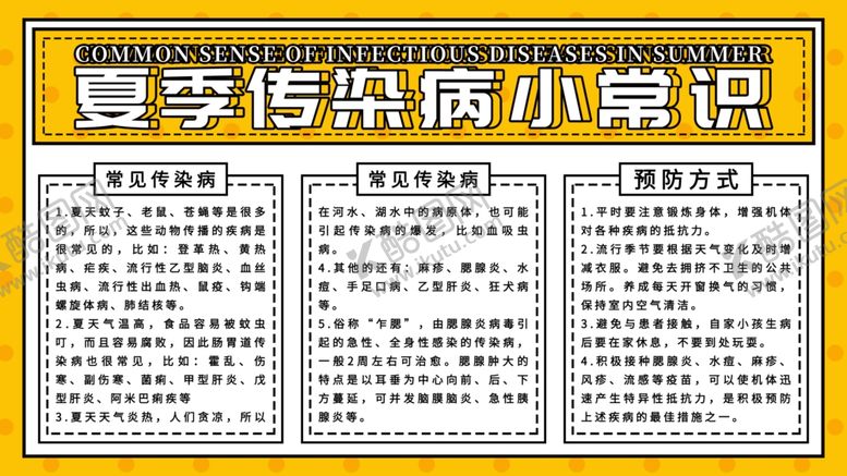 编号：28482105091158121228【酷图网】源文件下载-夏季传染病小常识