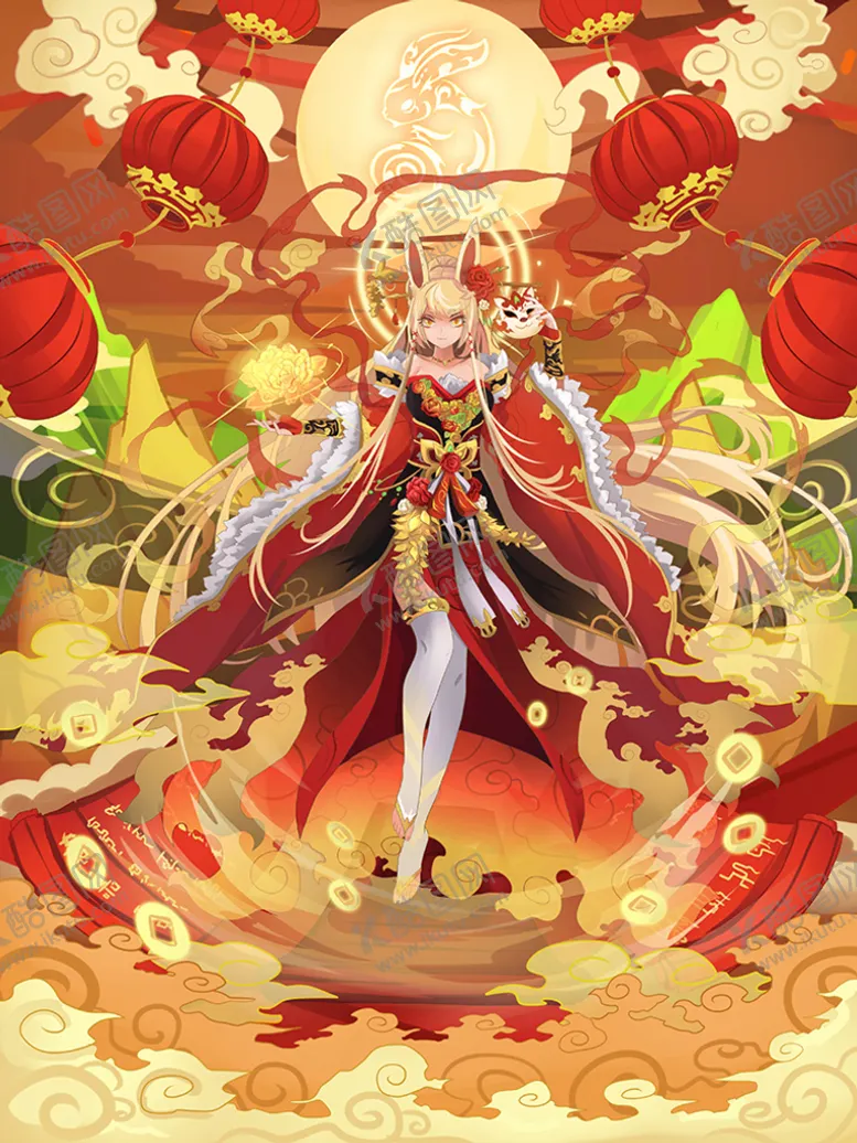 编号：25984309140237558596【酷图网】源文件下载-兔年插画