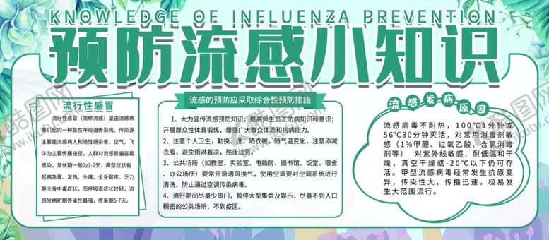 编号：23747605050126403492【酷图网】源文件下载-预防流感小知识
