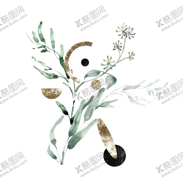 编号：49242809271945515278【酷图网】源文件下载-小清新水彩植物树枝