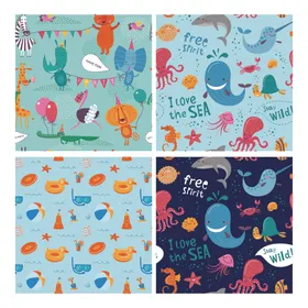 可爱海洋动物图案婴儿用品