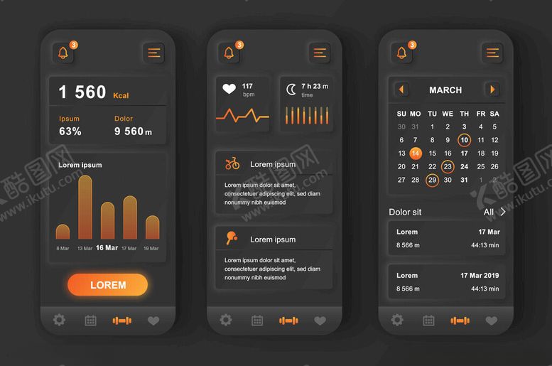 编号：81894111181136332491【酷图网】源文件下载-手机数据统计应用界面