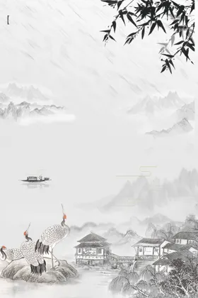 水墨背景墙山图山画家