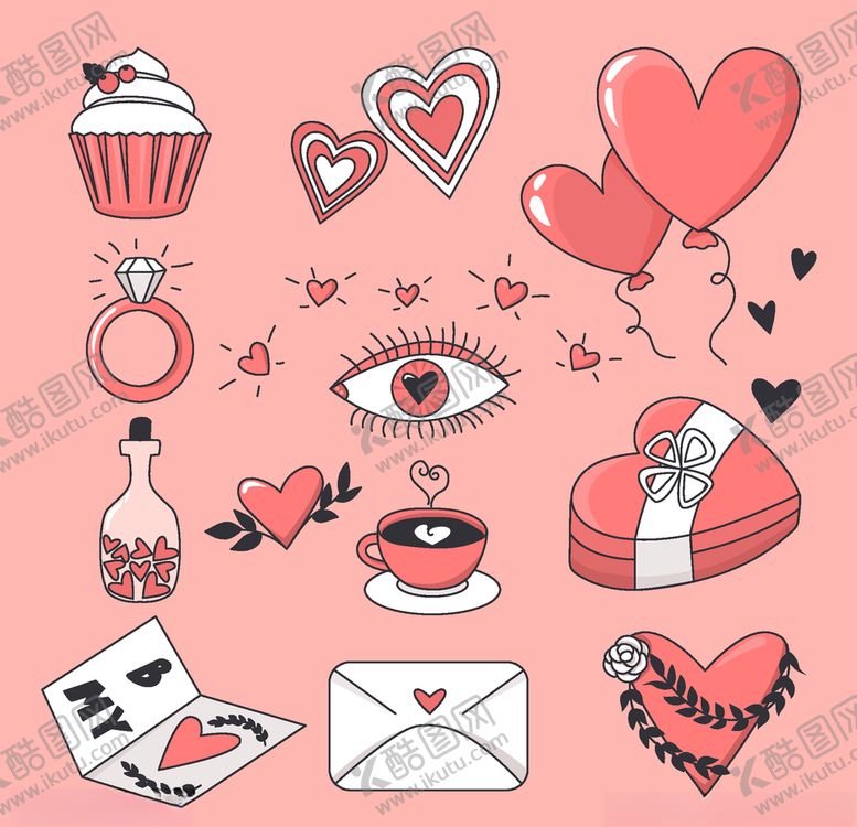 编号：24362809182106452161【酷图网】源文件下载-浪漫情人节元素