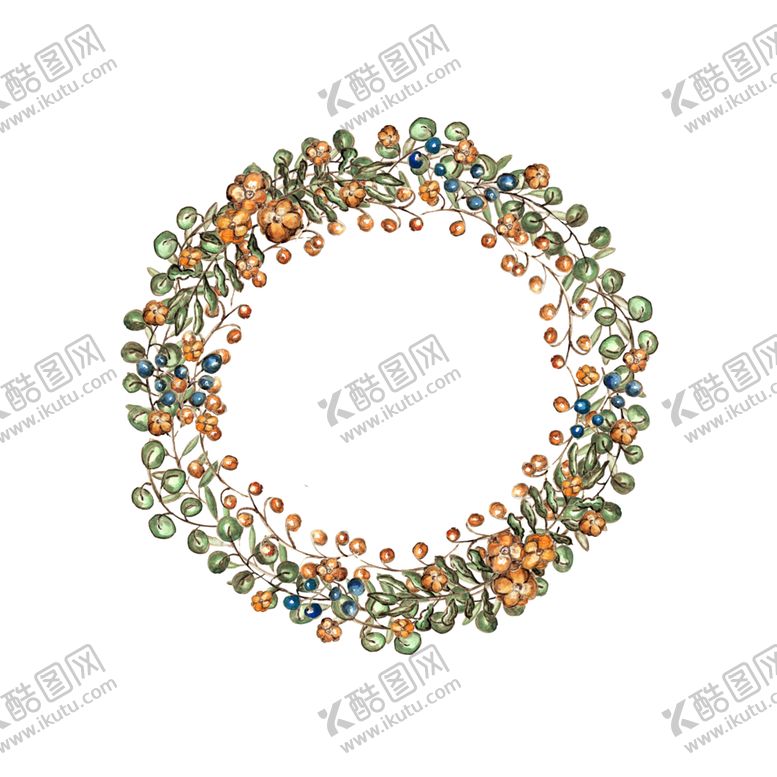 编号：92635406261415328692【酷图网】源文件下载-手绘花环