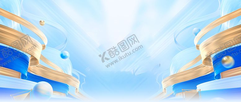 编号：26453709141013048501【酷图网】源文件下载-蓝金色金融banner科技蓝金
