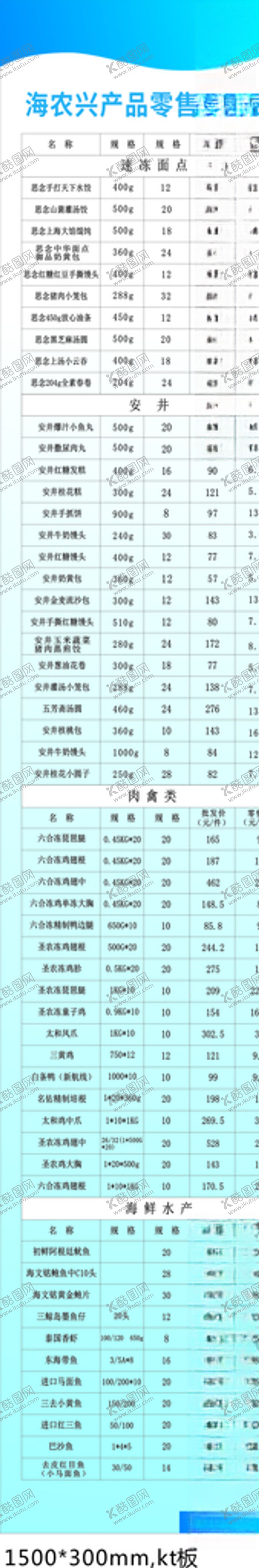 编号：95817210222137319701【酷图网】源文件下载-海农兴产品售价表