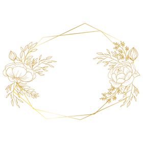 植物金色边框花环免抠图标题栏