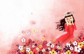 红色背景展板科技会议