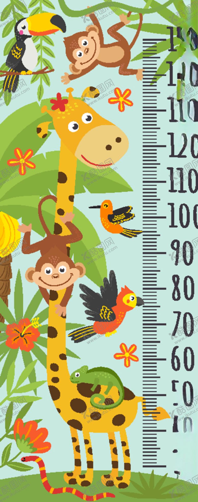 编号：38617709132033374018【酷图网】源文件下载-身高测量卡通贴画