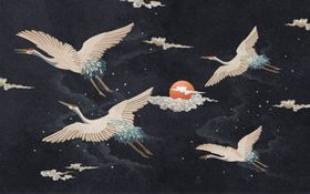 国潮背景手绘中文化意境装饰画