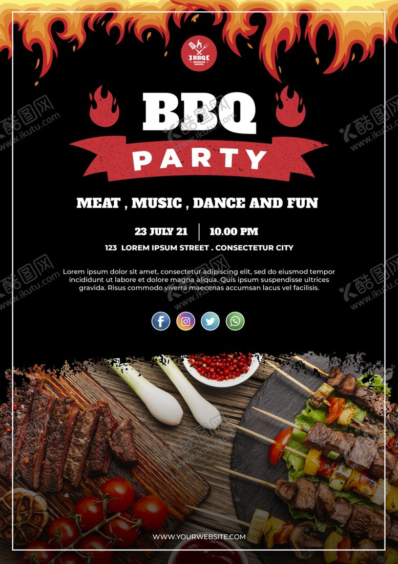 编号：61601209251243386297【酷图网】源文件下载-烧烤海报