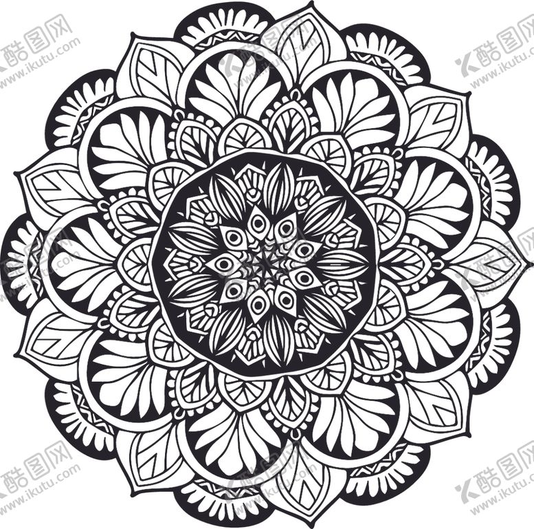 编号：42090010091512173029【酷图网】源文件下载-曼陀罗花纹