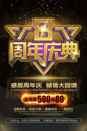 百货商场8周年庆活动看板
