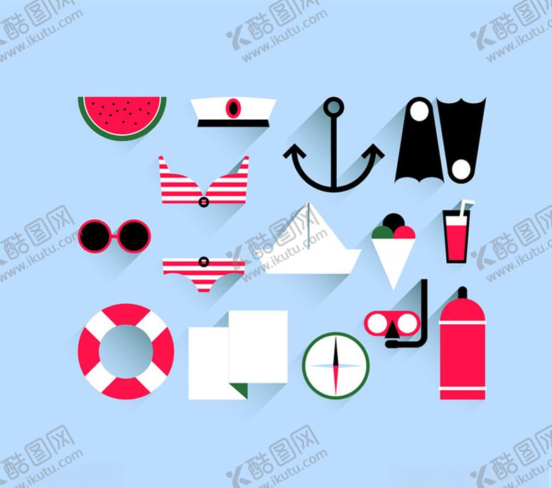 编号：50517709110743533664【酷图网】源文件下载-矢量旅行度假元素素材