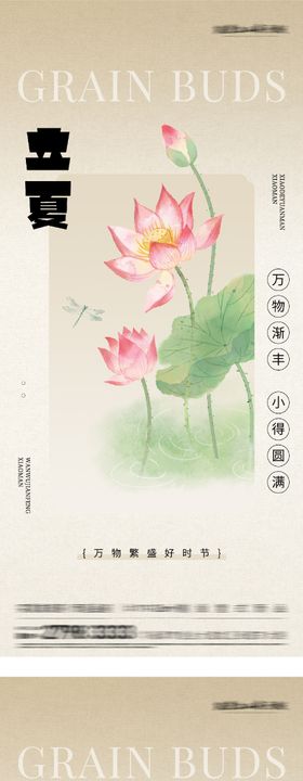 地产立夏小满风景海报