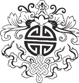 镂空花图案边设计仿古纹
