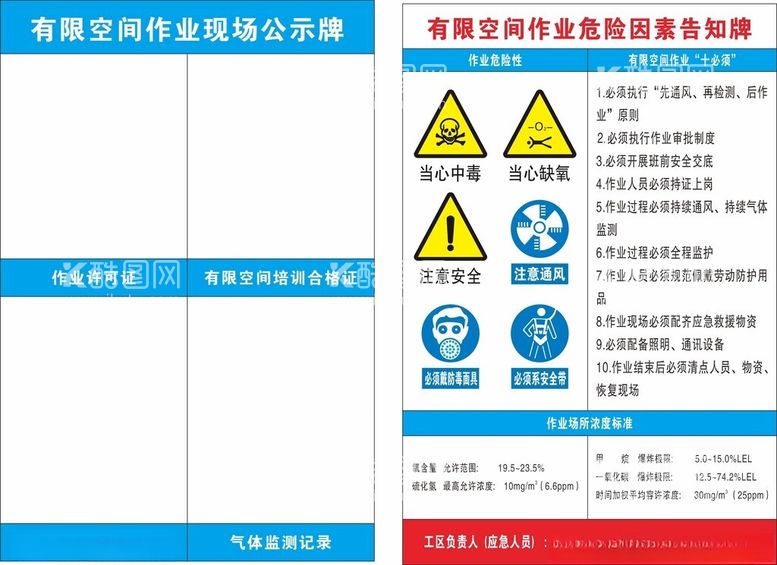 编号：97578912251211064959【酷图网】源文件下载-有限空间公示牌