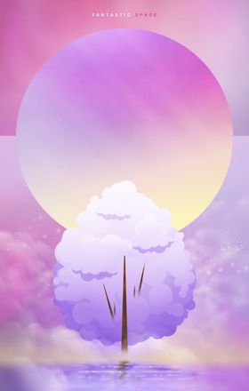 梦幻卡通城市景观插画