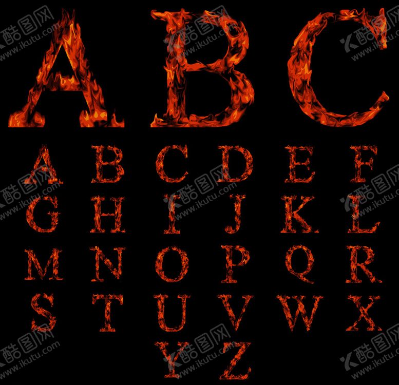编号：99630511020939158172【酷图网】源文件下载-火焰字母