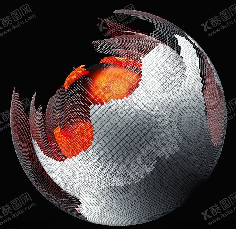 编号：55423304280243375855【酷图网】源文件下载-C4D模型晶格球体网格新闻