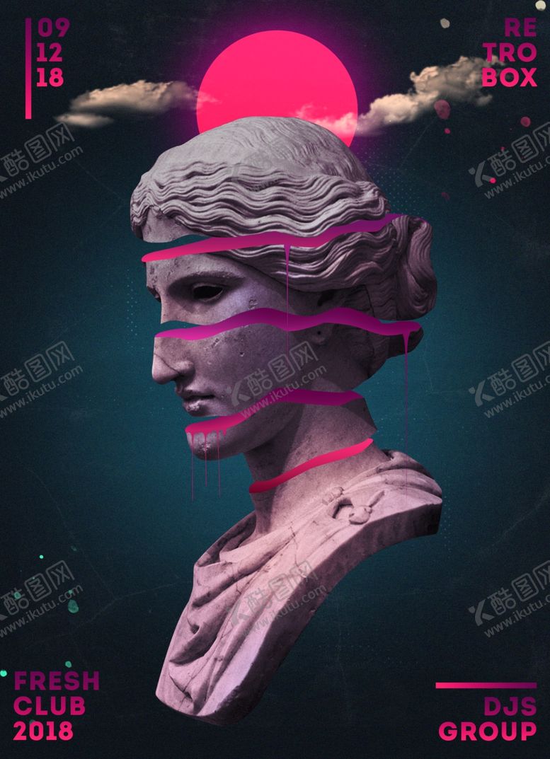 编号：58438509181532032034【酷图网】源文件下载-蒸汽波海报