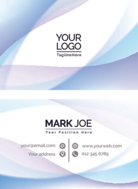 简约蓝白渐变商务名片模板