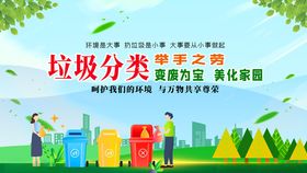 垃圾分类宣传插画场景