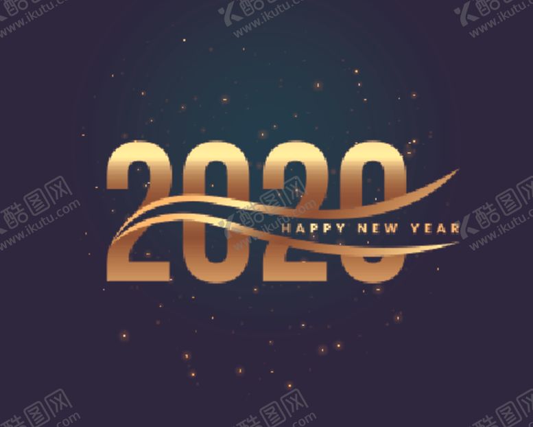 编号：88208509172241134361【酷图网】源文件下载-创意2020新年快乐金色背景