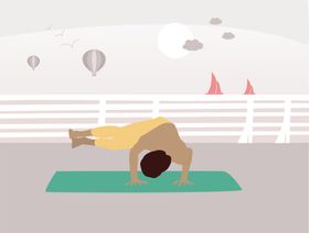 花篮运动瑜伽插画