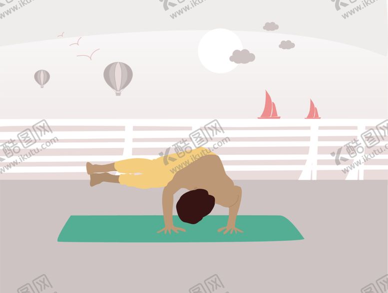 编号：88625410301036429407【酷图网】源文件下载-瑜伽运动插画