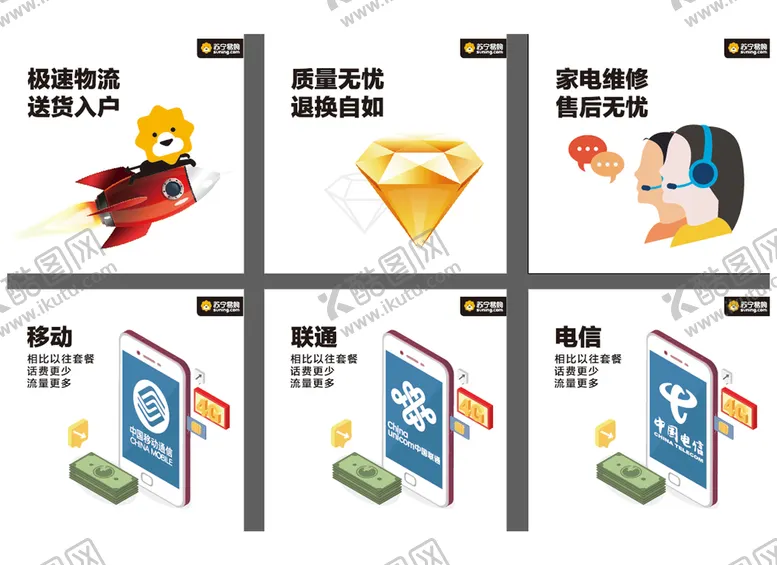 编号：72972011210938247253【酷图网】源文件下载-苏宁易购电信售后