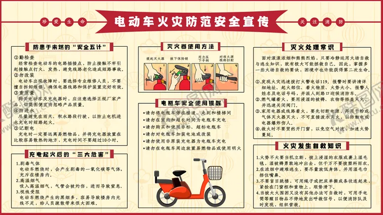编号：54298309191247580249【酷图网】源文件下载-电动车火灾预防