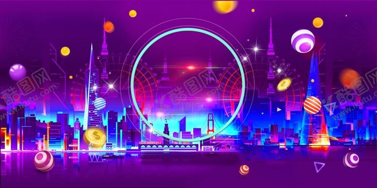 编号：27414510310957161723【酷图网】源文件下载-炫彩科技背景