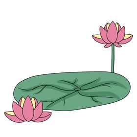 荷花元素鲜叶朵植物装饰