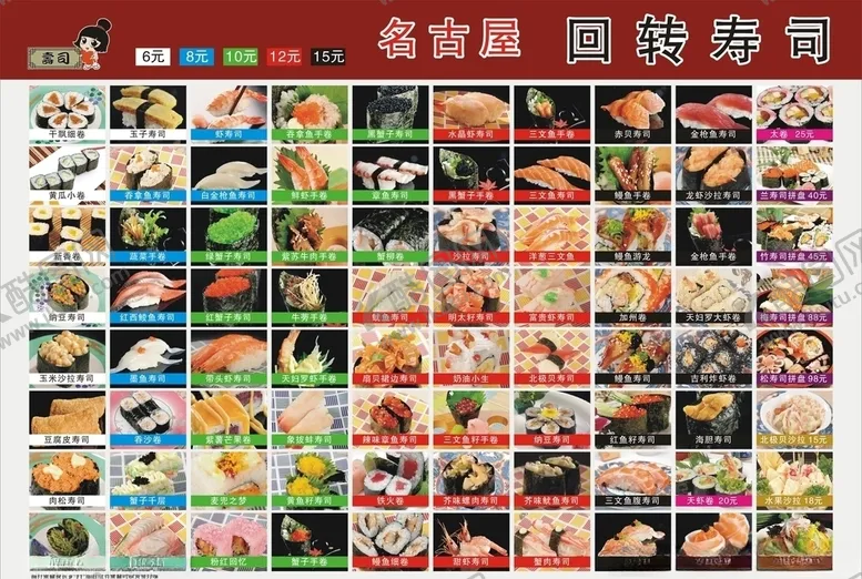 编号：69109504061152503097【酷图网】源文件下载-回转寿司点菜单