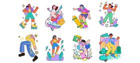 多彩卡通人物插画集合