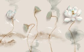 新中式素雅水墨荷花图