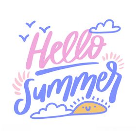 你好夏天英文字体设计
