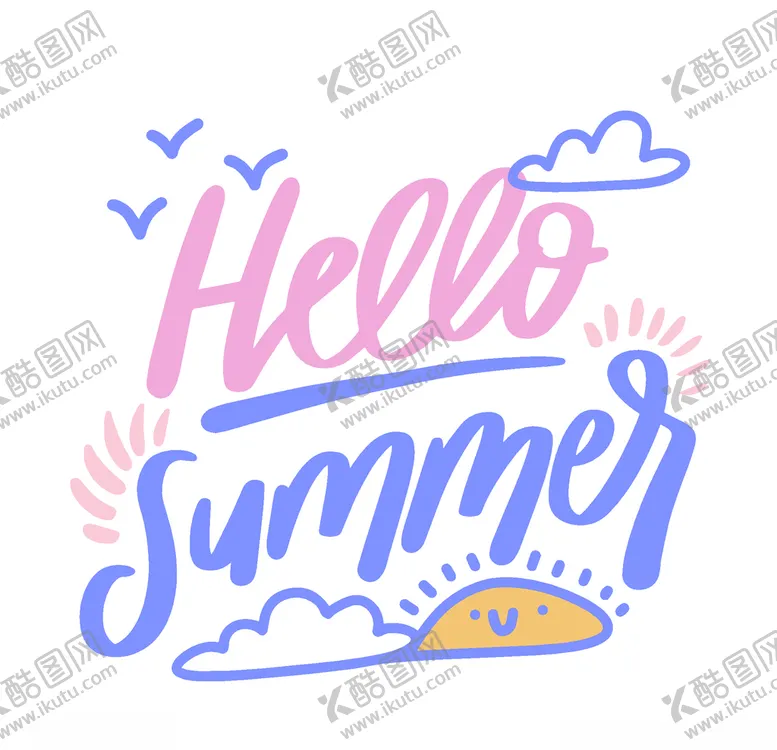 编号：35422606301617319377【酷图网】源文件下载-你好夏天英文字体设计