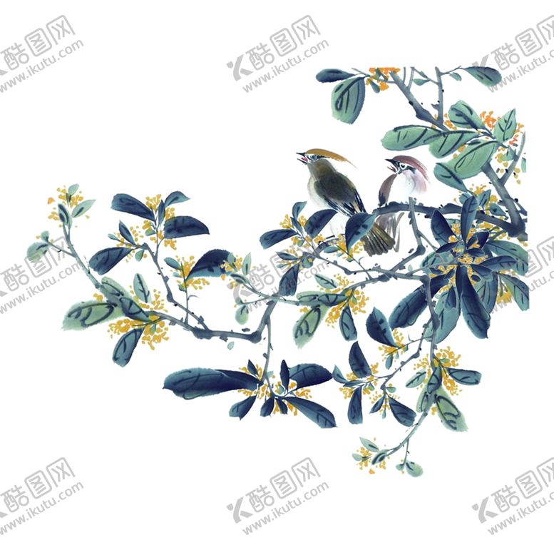 编号：66571209290651091467【酷图网】源文件下载-水墨树鸟图