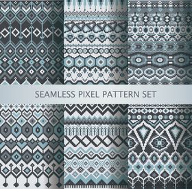 几何图案无缝背景集合